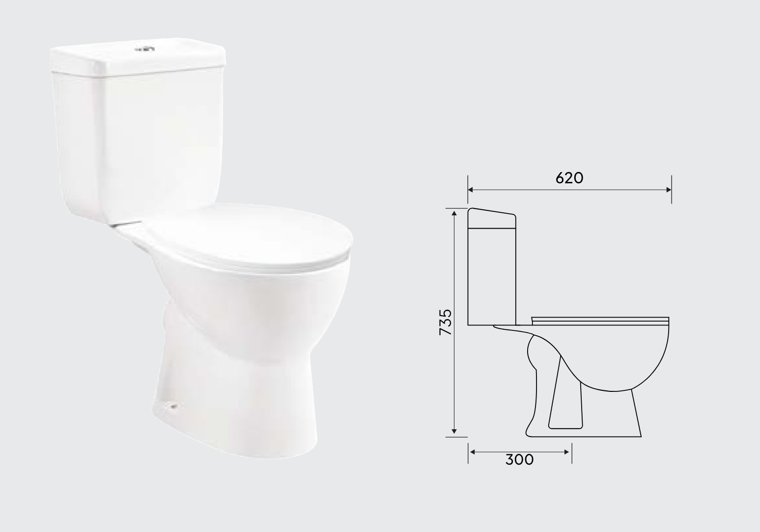 KLOSET DUDUK ICEPOL IC-668 WHITE 30CM